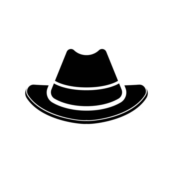 Silhuett Symbol För Cowboy Hatt Traditionell Symbol Enkel Vektor Illustration — Stock vektor