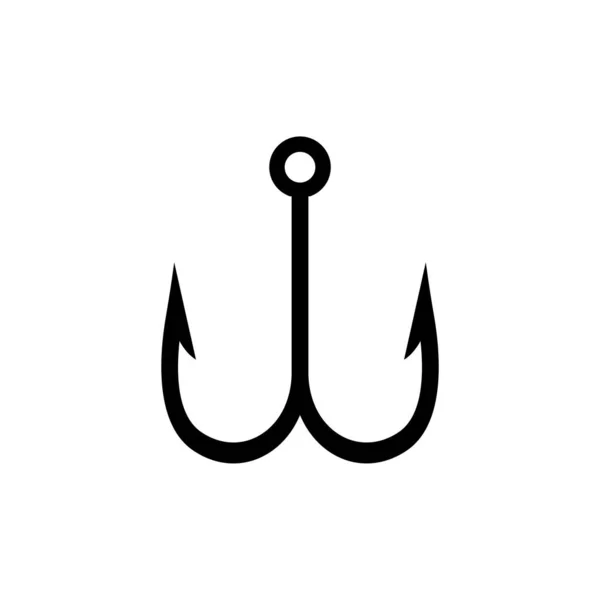 Рибальський Гак Значок Чорний Знак Дизайну Векторна Ілюстрація Ізольовано Білому — стоковий вектор