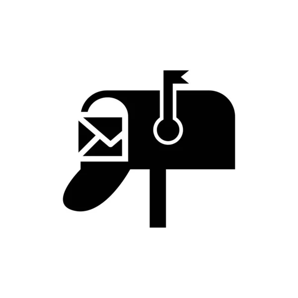 Boîte Aux Lettres Symbole Style Plat Icône Illustration Vectorielle Isolée — Image vectorielle