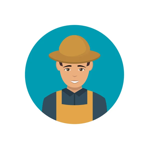 Icon Worker Farmer Vector Icon Fisherman Design Flat Vector Illustration — Stock Vector