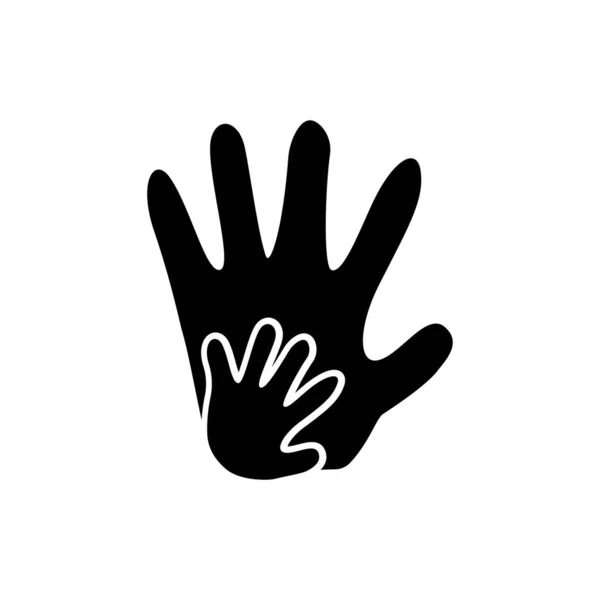 Conceito Grande Mão Pequeno Vetor Mão Ajuda Símbolo Mãos Vetor — Vetor de Stock