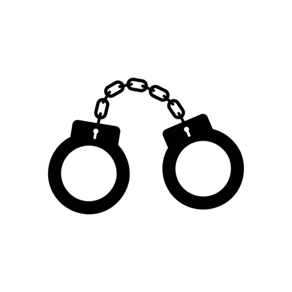 Handcuffs Icon Monochrome Style Design Simple Symbol Handcuffs Icon Web — Stock Vector