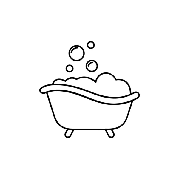 Kabarcık Çizgisi Ikonlu Banyo Mobil Konsept Web Tasarımı Için Doğrusal — Stok Vektör