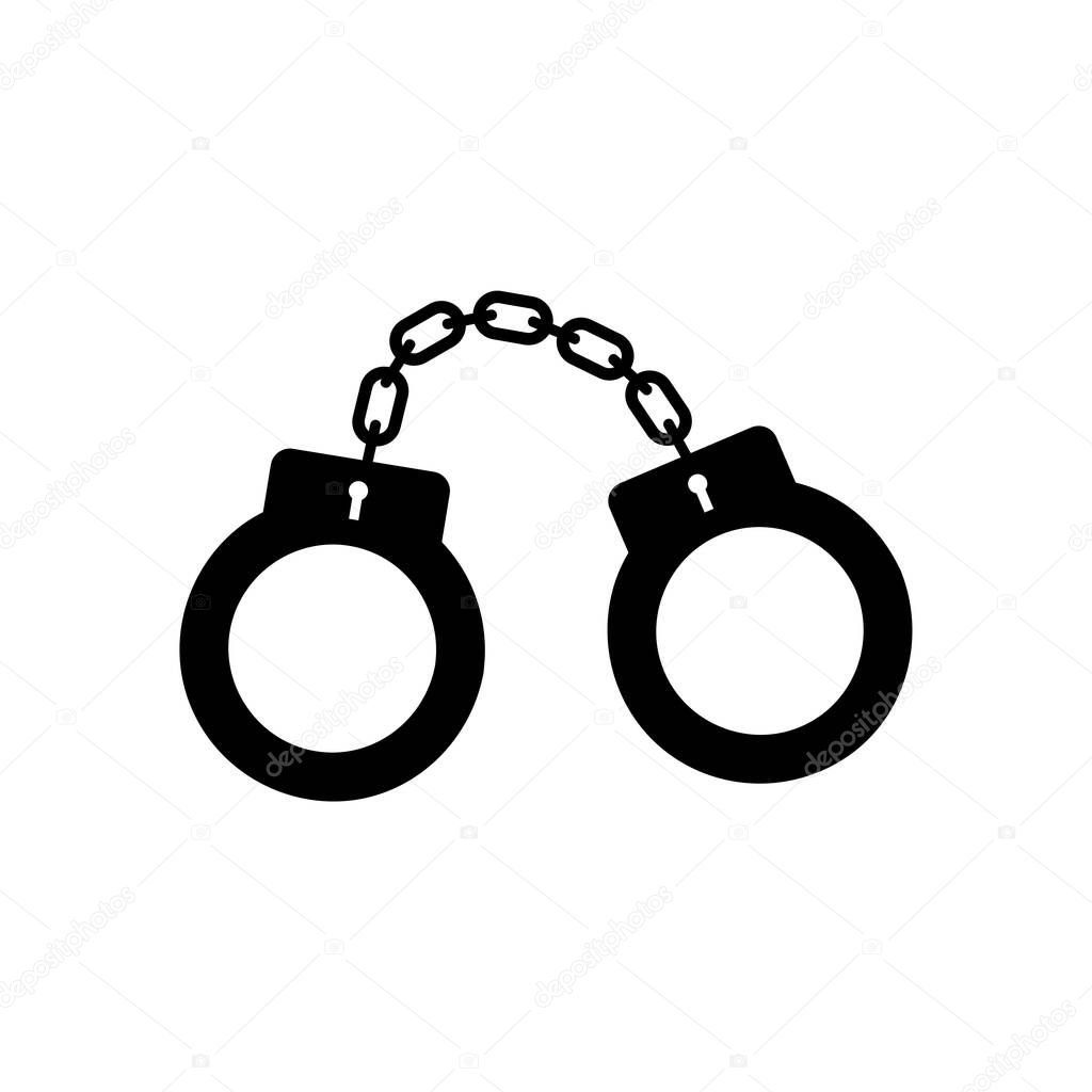 Handcuffs icon. Monochrome style design. UI. Simple symbol handcuffs icon. Web design, apps, software, print usage
