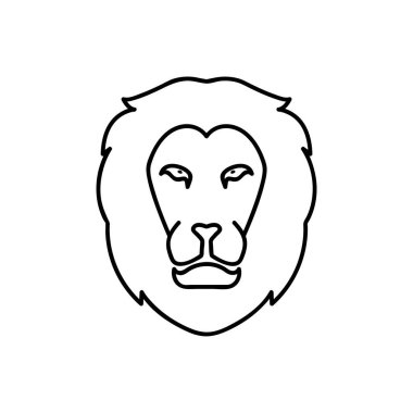 Aslan zeka çizgisi simgesi, Anahat vektör işareti, doğrusal piktogram beyaz izole. Sembol, logo illüstrasyon