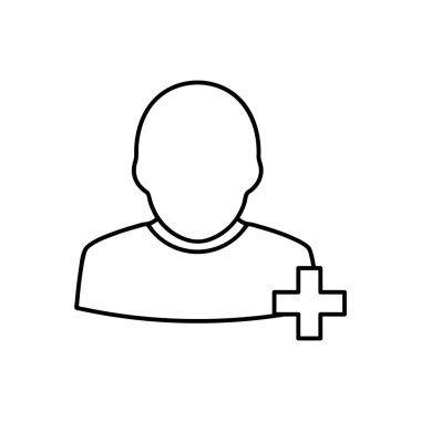 Uygulamalar ve web siteleri için yeni kullanıcı hesabı ekle ya da yeni arkadaş satırı sanat vektörü simgesi ekle