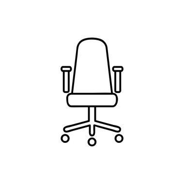 Ofis koltuğu. Web ve mobil uygulama için simge. Beyaz bir arka plan üzerinde vektör çizim. Satır