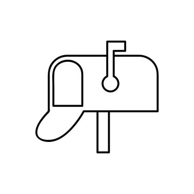 Posta kutusu simgesi. Posta kutusu işareti veya gri arka plan üzerinde izole düğme. Vektör çizim.