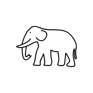 logo veya etiket fil. Satırı stil logo şablonu. Kolay iş şablonu. Vektör soyut logo veya amblem.