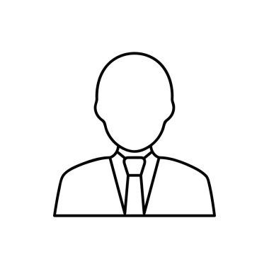 İş adamı ikonu. Web sitesi mobil uygulama logosu UI tasarımı için simge işareti kavramının izole edilmiş vektör illüstrasyonu.