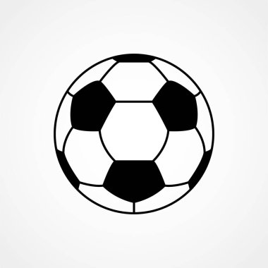 Futbol topu. Futbol mu? Beyaz arkaplanda vektör simgesi izole edildi. Düz vektör illüstrasyonu.