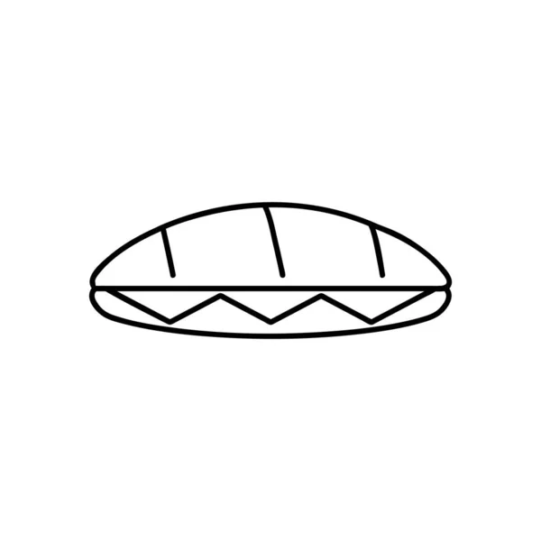 Сендвіч Піктограма Або Стиль Мистецтва Лінії Логотипу Ізольовані Векторні Ілюстрації — стоковий вектор