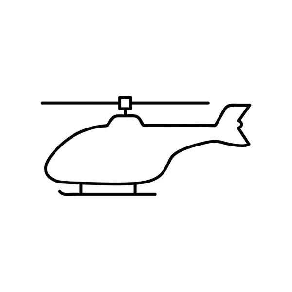 Icono Del Helicóptero Símbolo Línea Delgada Sobre Fondo Blanco Ilustración — Vector de stock