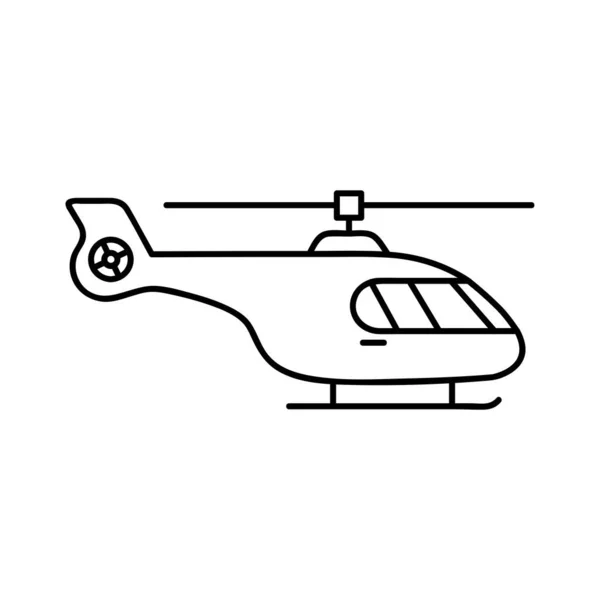 ヘリコプターのアイコン ウェブサイトのデザインやモバイルアプリのための高品質の黒アウトラインピクトグラム 白い背景のベクトルイラスト — ストックベクタ