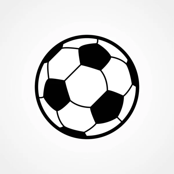 Икона Футбольного Мяча Плоский Векторный Рисунок Черном Белом Фоне Eps — стоковый вектор