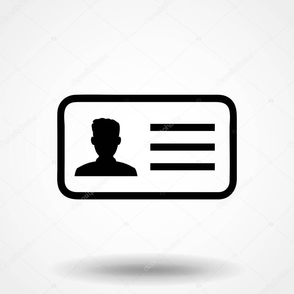 ID Card Icon - User With Identity Profile Vector illustration