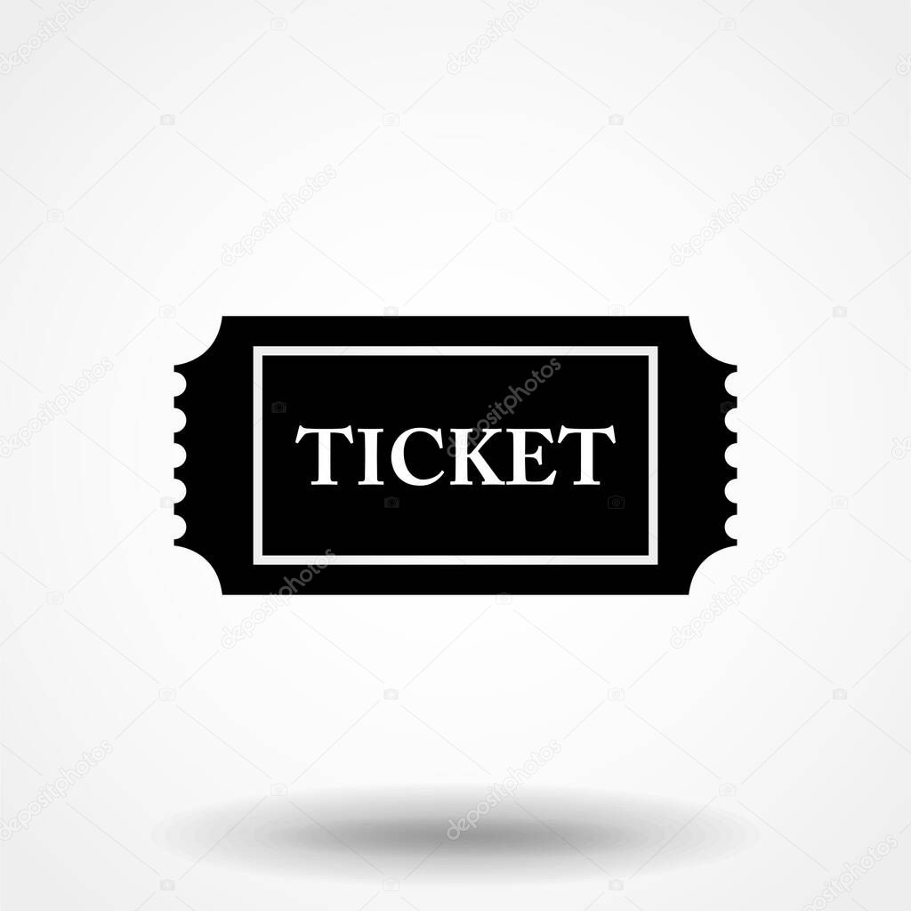 Ticket icon vector in trendy flat style isolated on grey background, for your web site design, app, logo, UI. Vector illustration, EPS10.