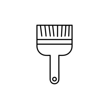 Fırça çizgisi simgesini boya, taslak vektör işareti, beyaz üzerine izole edilmiş doğrusal resim. Sembol, logo çizimi. Piksel mükemmel