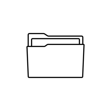 Klasör satırı simgesi, web ve mobil, dosya işareti vektör grafikleri, doğrusal model beyaz bir arka planda eps 10.