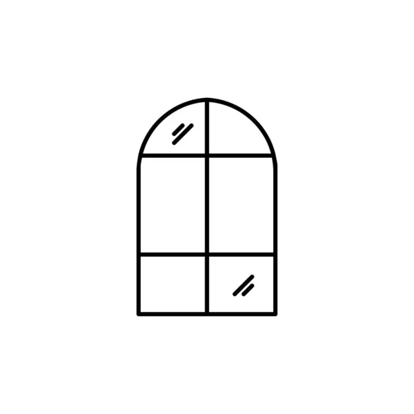 Vensterpictogram Vector Abstracte Eenvoudige Symbool Van Huis Element — Stockvector