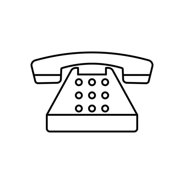 Oude Telefoon Icon Vector Simpel Plat Symbool Perfect Zwart Pictogram — Stockvector