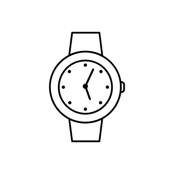 Icône Ligne Montre Poignet Signe Vectoriel Contour Pictogramme Style Linéaire — Image vectorielle