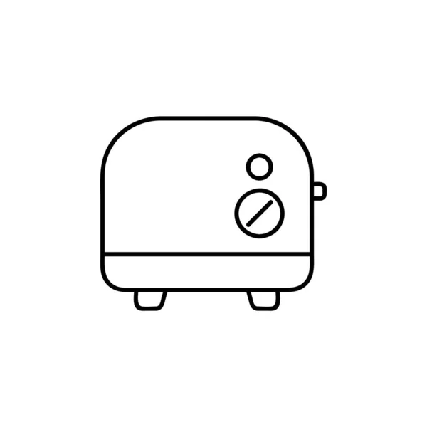 烤面包机图标在白色背景上孤立的轮廓样式 家电象征股票矢量图 — 图库矢量图片