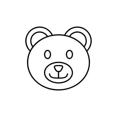 Ayı suratlı vektör ikonu. Basit izole logo sembolü. Web sitesi tasarımı ve geliştirmesi için ince çizgi simgesi, uygulama geliştirme. Premium simgesi