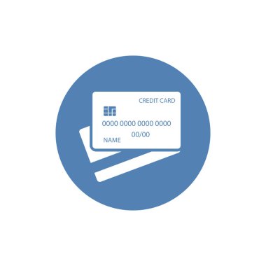 Web sitesi tasarımı, uygulaması, logosu, UI için, arka planda izole edilmiş modaya uygun düz stil banka kartı simgesi vektörü. Vektör illüstrasyonu, EPS10.