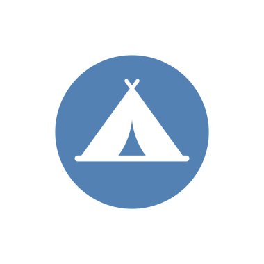 Kamp çadırı sembolü. Stock vektör çizimi düz tasarım tarzı. EPS10.