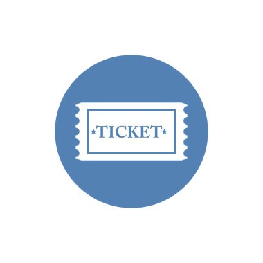 Sitenin tasarımı, uygulaması, logosu, UI için arka planda izole edilmiş modaya uygun düz stil bilet simgesi vektörü. Vektör illüstrasyonu, EPS10.