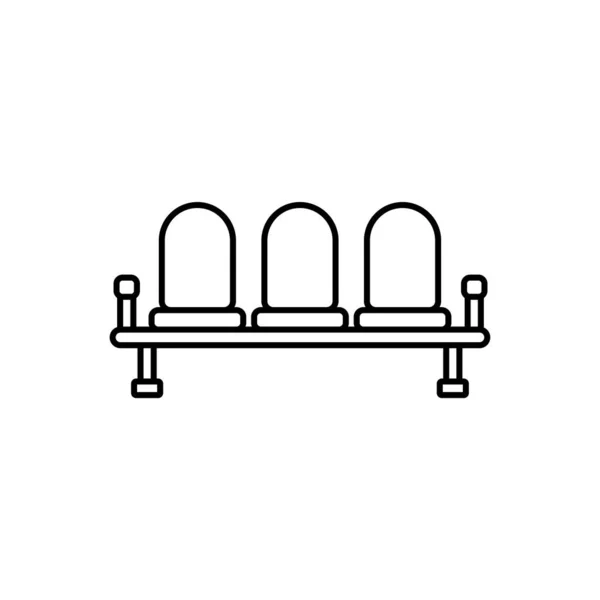 Reihensitze Symbol Umrissstil Auf Weißem Hintergrund — Stockvektor