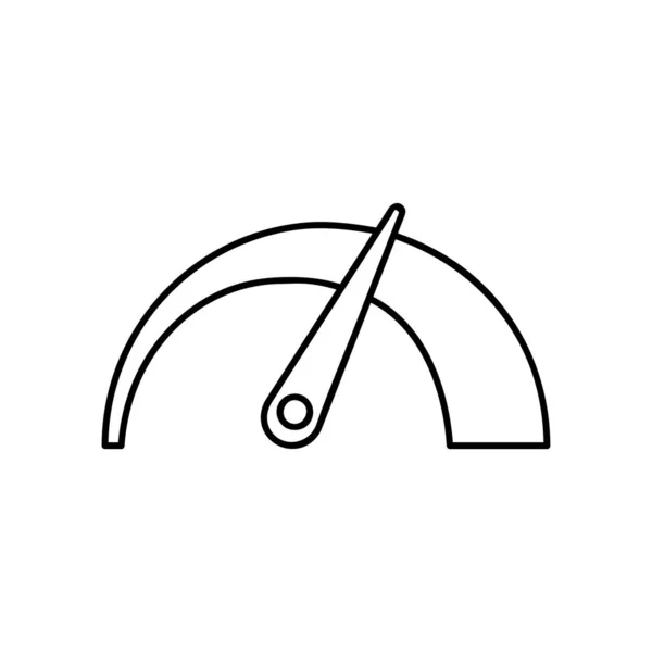 Icône Logo Compteur Vitesse Dans Style Moderne Pictogramme Contour Noir — Image vectorielle