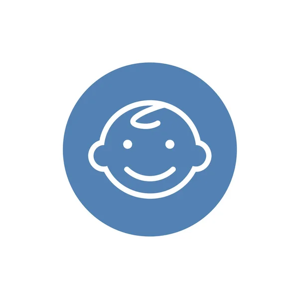 Junge Babygesicht Flache Icon Logo Vektorillustration — Stockvektor