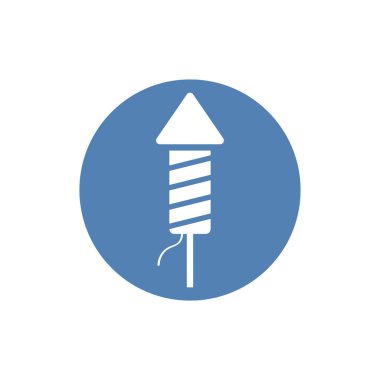 Havai fişek roketi ikonu. Basit düz sembol. Beyaz arkaplanda mükemmel resim çizimi.