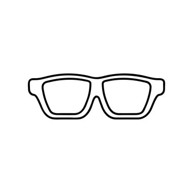 Web ve mobil, modern minimalist düz tasarım için gözlük simgesi ince çizgi.