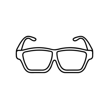 Web ve mobil, modern minimalist düz tasarım için gözlük simgesi ince çizgi.
