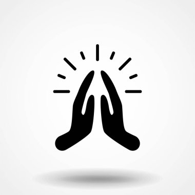Uygulamalar ve web siteleri için dini dua simgesinde birlikte dua edin veya ellerinizi birleştirin