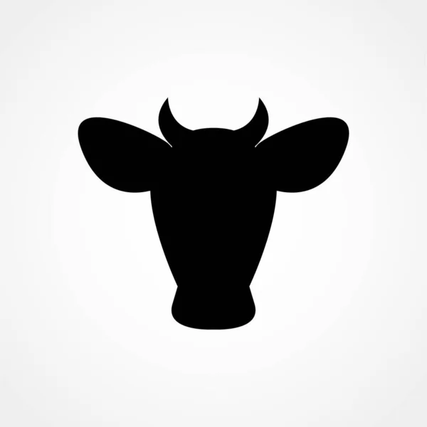 Ícone Cabeça Vaca Silhueta Cabeça Vaca Sinal Animal Exploração Agrícola —  Vetores de Stock