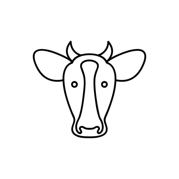 Ícone Vaca Logotipo Estilo Linha Moderna Pictograma Contorno Preto Alta —  Vetores de Stock