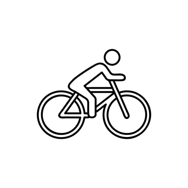 Cyclist Logo Template Bicycle Line Art Vector Design Bike Cyclist — Stock Vector