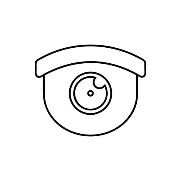 Dome Kamera Satırı Simgesi Anahat Vektör Işareti Doğrusal Piktogram Beyaz — Stok Vektör