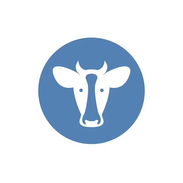 Значок Головы Коровы Силуэт Головы Коровы Знак Сельскохозяйственного Животного Векторная — стоковый вектор