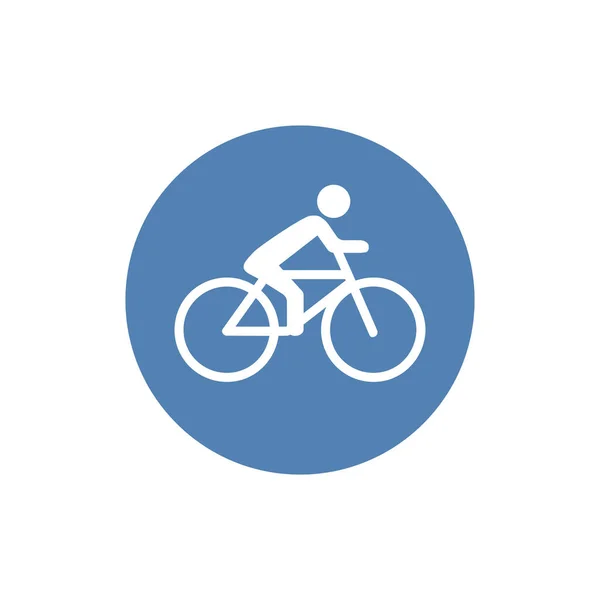 Чоловік Їздить Велосипеді Значок Піктограма Велосипедиста Векторні Ілюстрації Векторні Ілюстрації — стоковий вектор