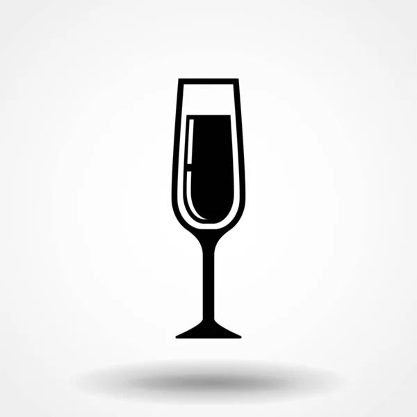 Glass Champagne Celebration Concept Icon White Background — Stock Vector