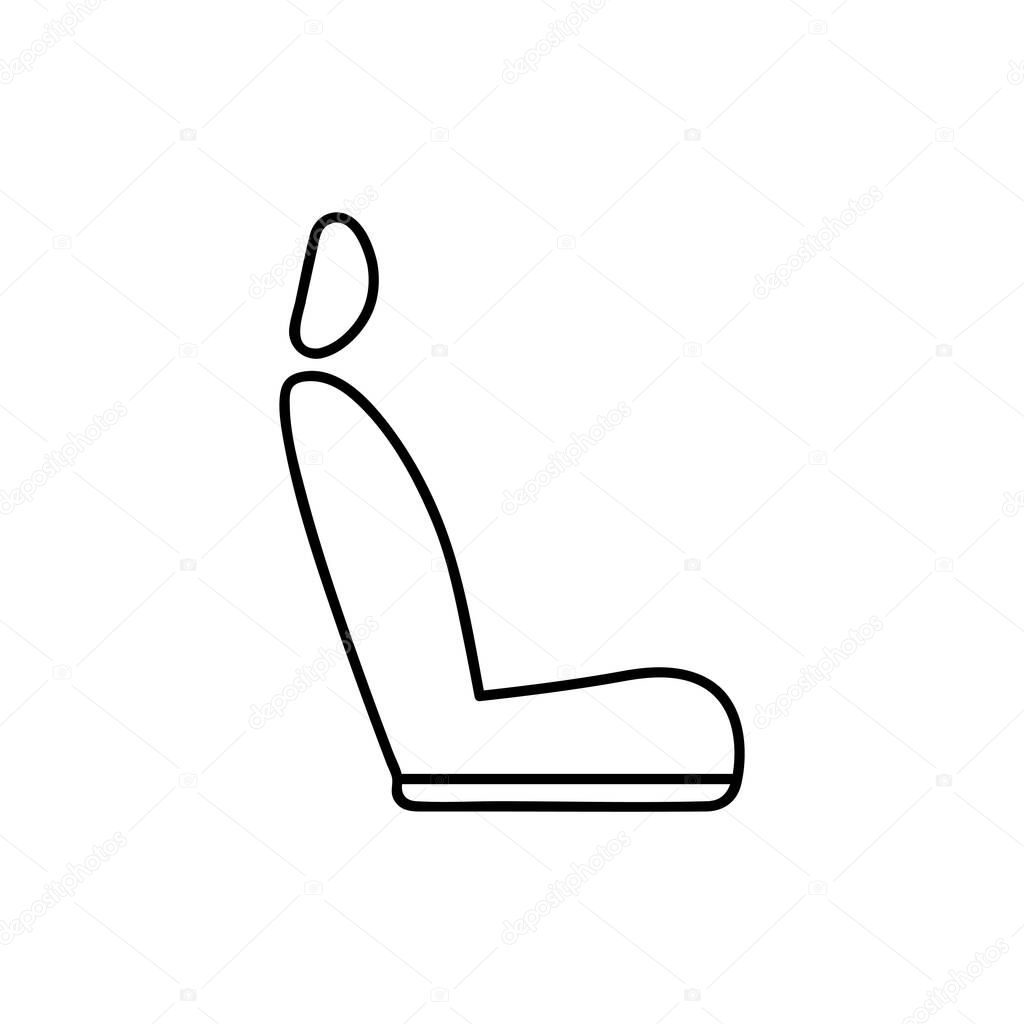 car seat vector icon. Automotive parts, repair and service symbol.