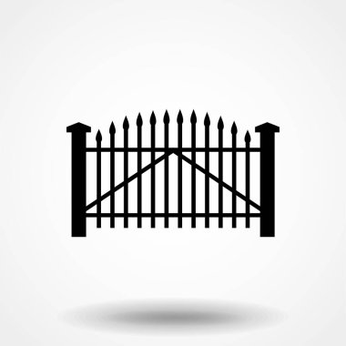 Moda kabartma stili tasarımında çit vektör simgesi. Vektör grafik çizimi. Web sitesi tasarımı, logosu ve kullanıcı arayüzü için simge simgesi. EPS 10