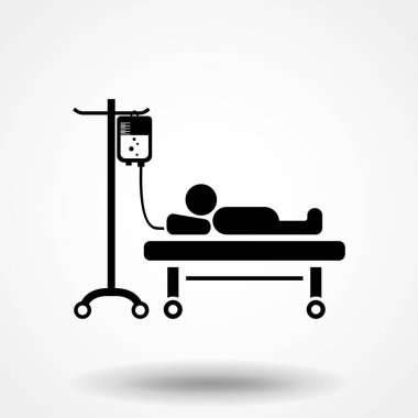 Hastane sedye yatak IV izole simgesi kurtarma Intravenous enjekte.