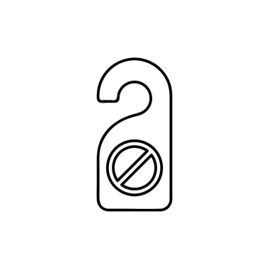 Kapı koluna asılı etiket için düz çizgi tasarım vektör simgesi. Otel endüstrisi. Tabela veya online oda rezervasyonu rahatsız etmeyin. İş ve web sitesi için tasarım öğeleri