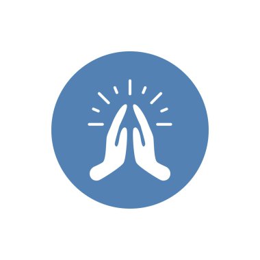 Uygulamalar ve web siteleri için dini dua simgesinde birlikte dua edin veya ellerinizi birleştirin
